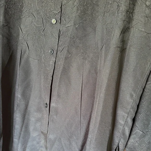 Chico's Black Long-Sleeve Button Front Blouse - Picture 5 of 7